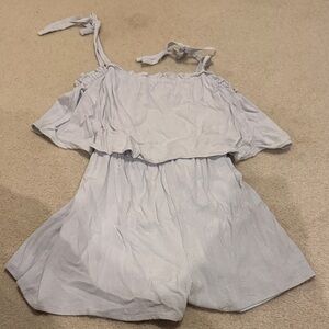 Light Gray Ruffled Romper